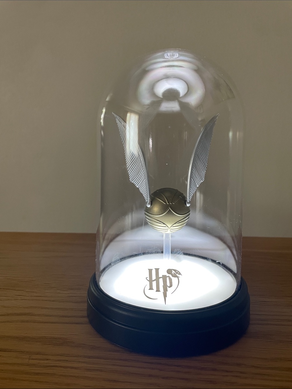 New with tags Harry Potter Bell Jar Light, Clear Dome with Gold Snitch, USB
